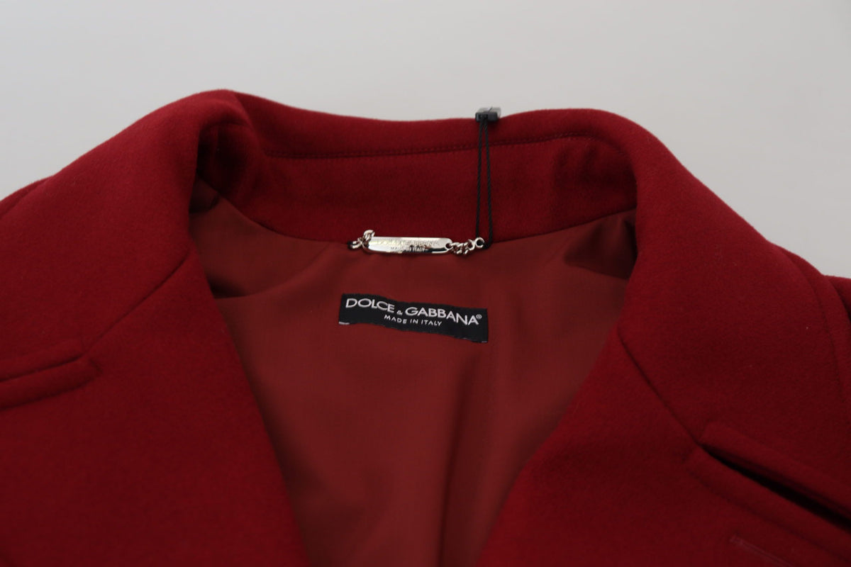 Dolce & Gabbana, manteau-veste rouge en laine à double boutonnage