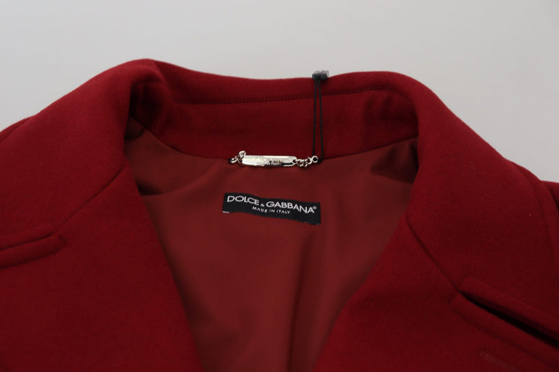 Dolce & Gabbana rode wollen dubbelbrestige jas/jack