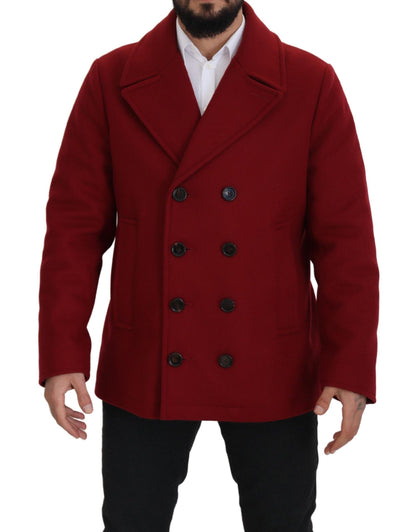 Dolce & Gabbana, manteau-veste rouge en laine à double boutonnage