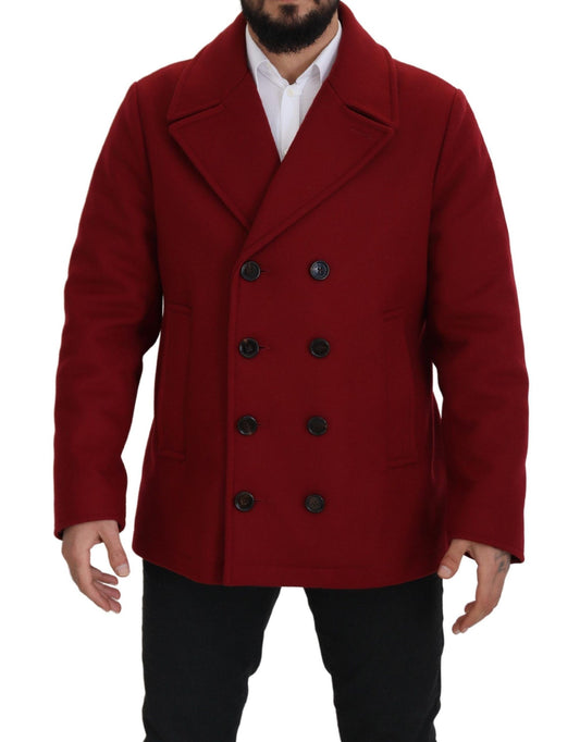 Dolce & Gabbana, manteau-veste rouge en laine à double boutonnage