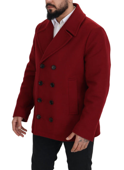 Dolce & Gabbana, manteau-veste rouge en laine à double boutonnage