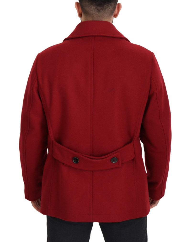 Dolce & Gabbana rode wollen dubbelbrestige jas/jack