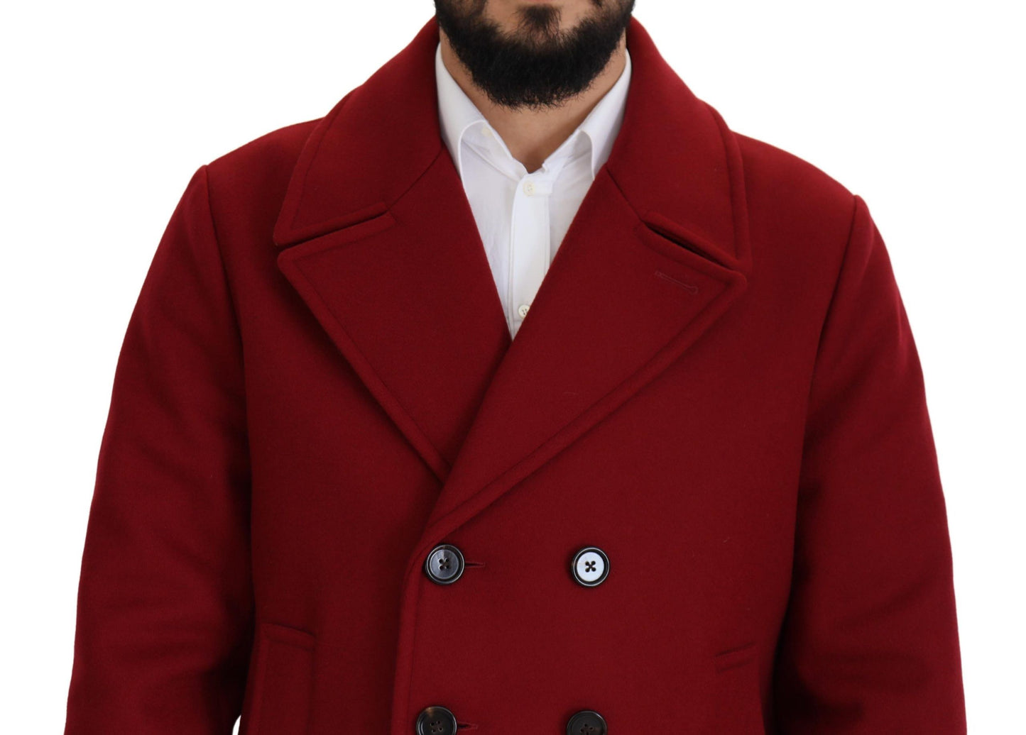 Dolce & Gabbana, manteau-veste rouge en laine à double boutonnage