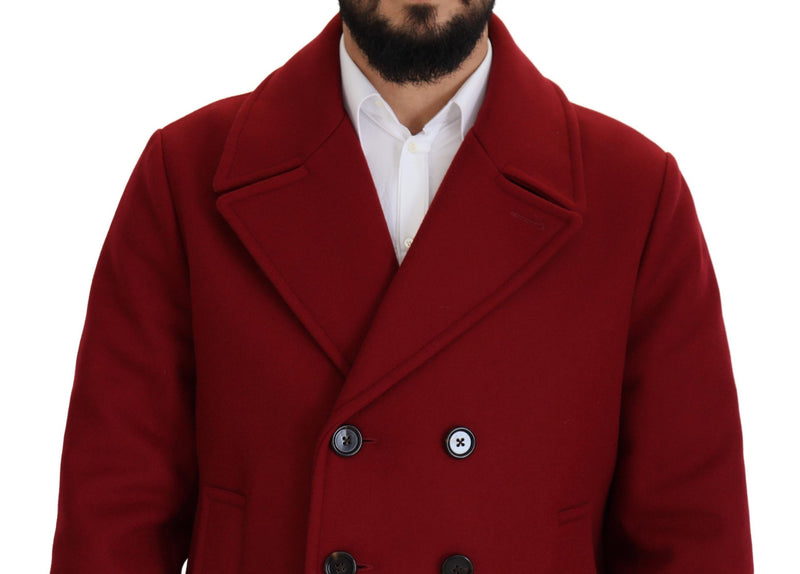 Dolce & Gabbana rode wollen dubbelbrestige jas/jack
