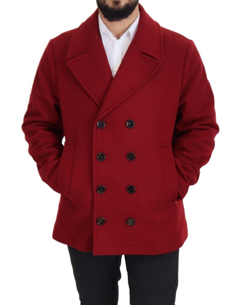 Dolce & Gabbana rode wollen dubbelbrestige jas/jack
