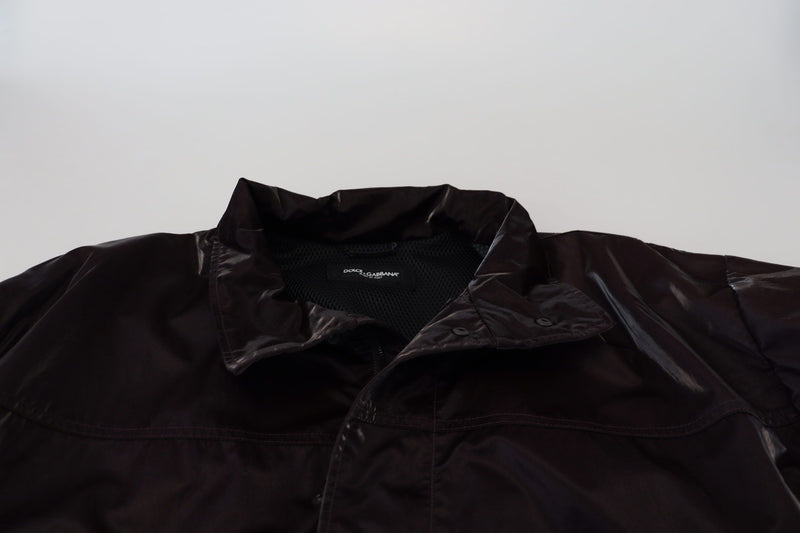 Dolce & Gabbana Bordeaux Nylon Jas met Kraag voor Heren