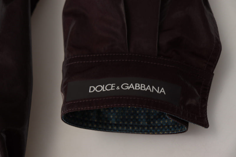 Dolce & Gabbana Bordeaux Nylon Jas met Kraag voor Heren