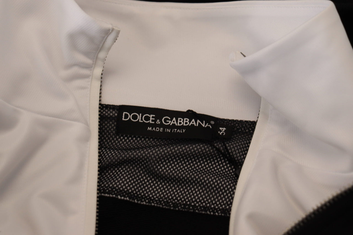 Veste à capuche et fermeture éclair intégrale en polyester noir de Dolce & Gabbana
