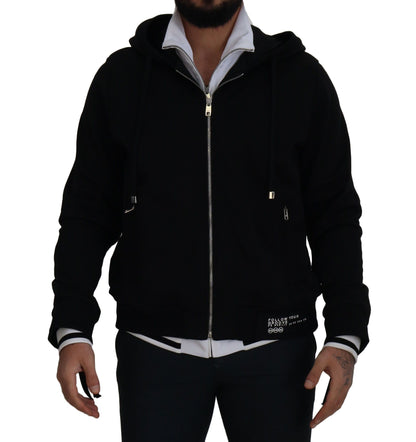 Veste à capuche et fermeture éclair intégrale en polyester noir de Dolce & Gabbana
