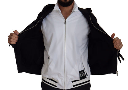 Veste à capuche et fermeture éclair intégrale en polyester noir de Dolce & Gabbana