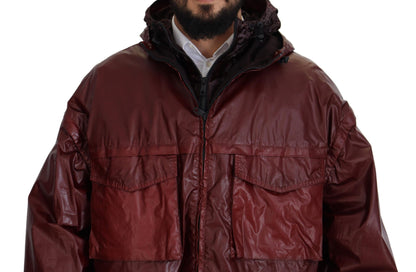 Veste à capuche et fermeture éclair intégrale en coton bordeaux de Dolce & Gabbana
