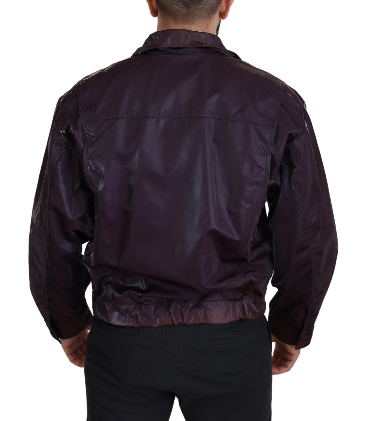 Veste motard en nylon violet à col montant Dolce & Gabbana