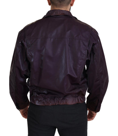Veste motard en nylon violet à col montant Dolce & Gabbana