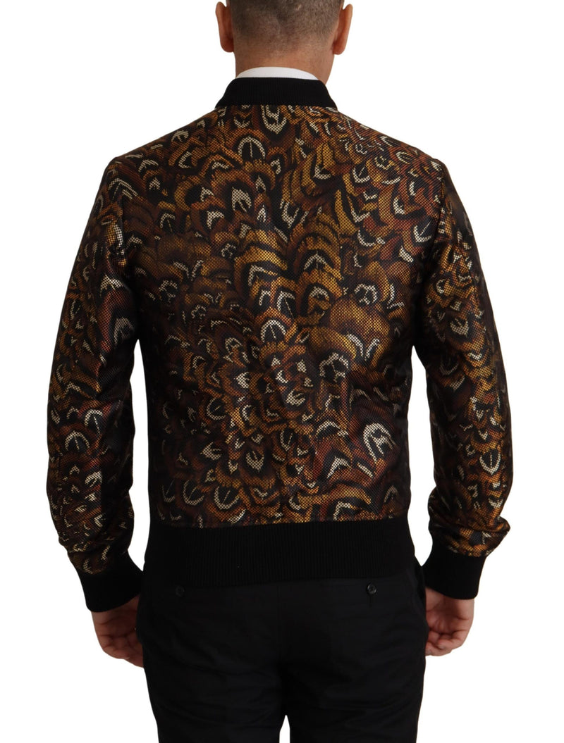 Dolce & Gabbana bruine donsblouson met ritssluiting