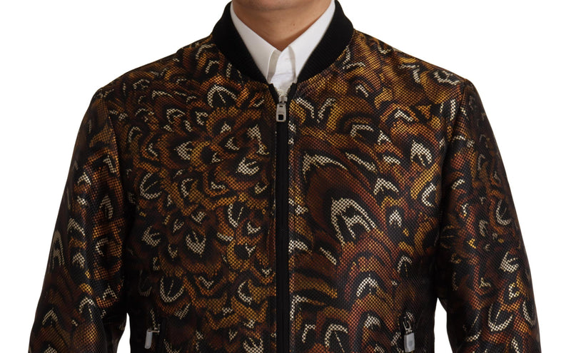 Dolce & Gabbana bruine donsblouson met ritssluiting
