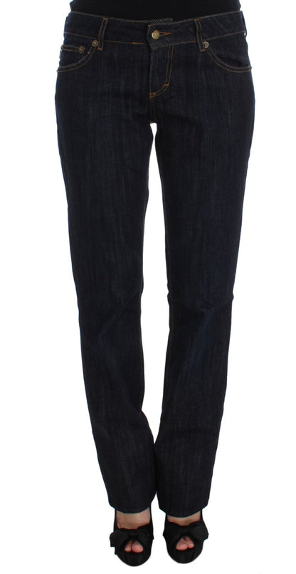 Jeans Cavalli en coton bleu, coupe droite et extensible.