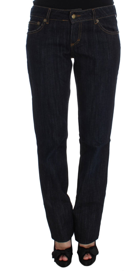 Jeans Cavalli en coton bleu, coupe droite et extensible.