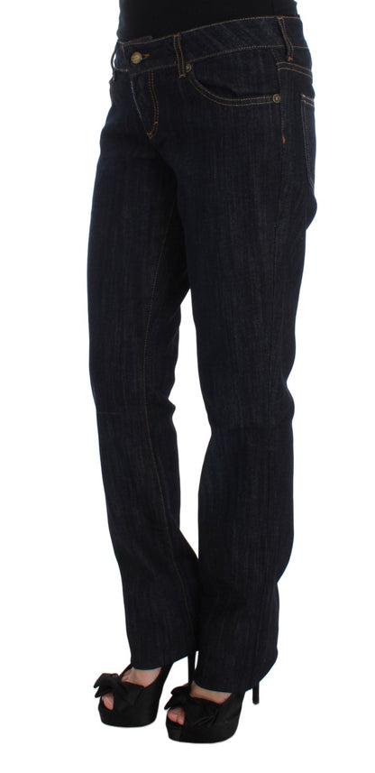 Jeans Cavalli en coton bleu, coupe droite et extensible.