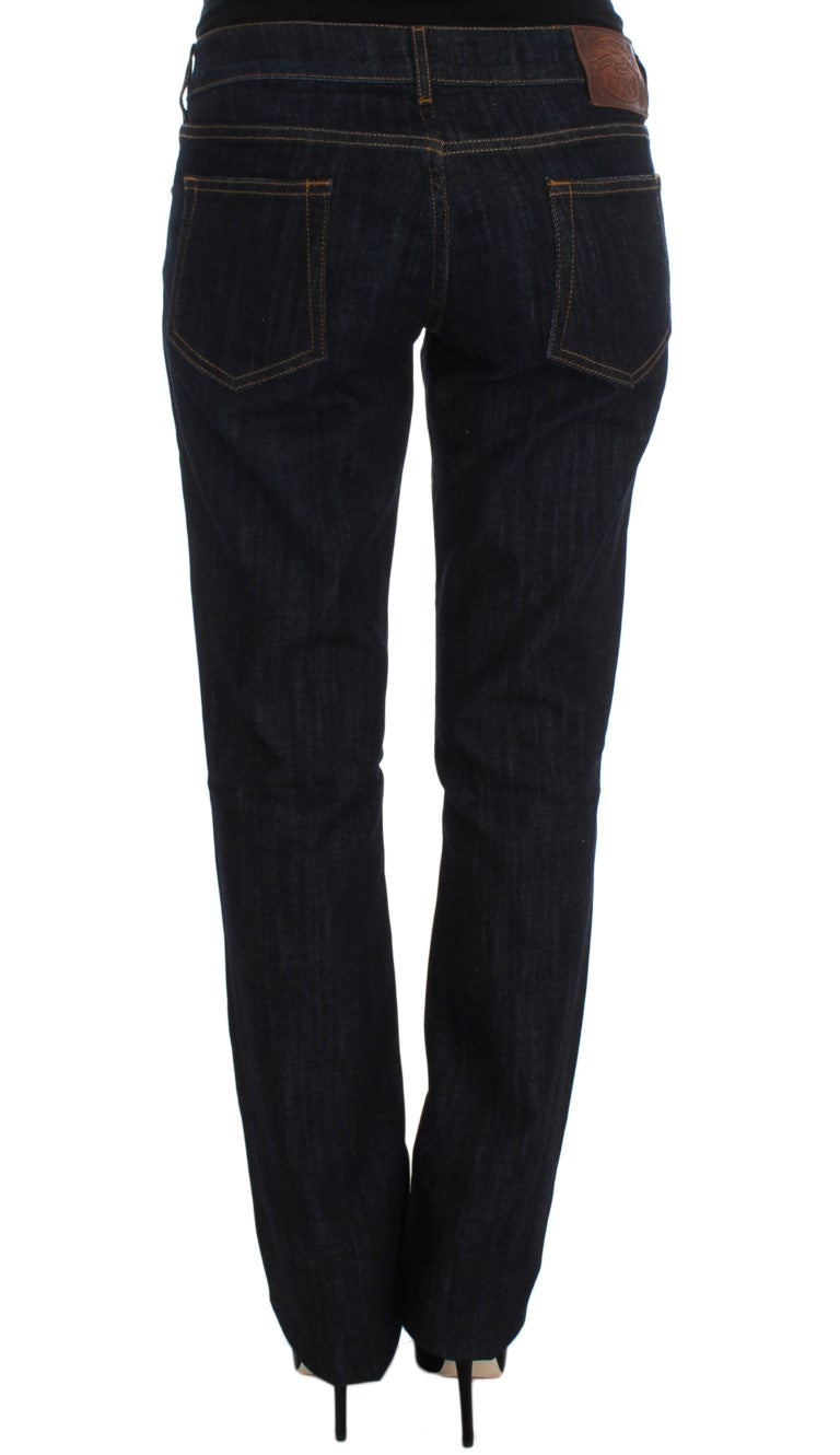 Jeans Cavalli en coton bleu, coupe droite et extensible.