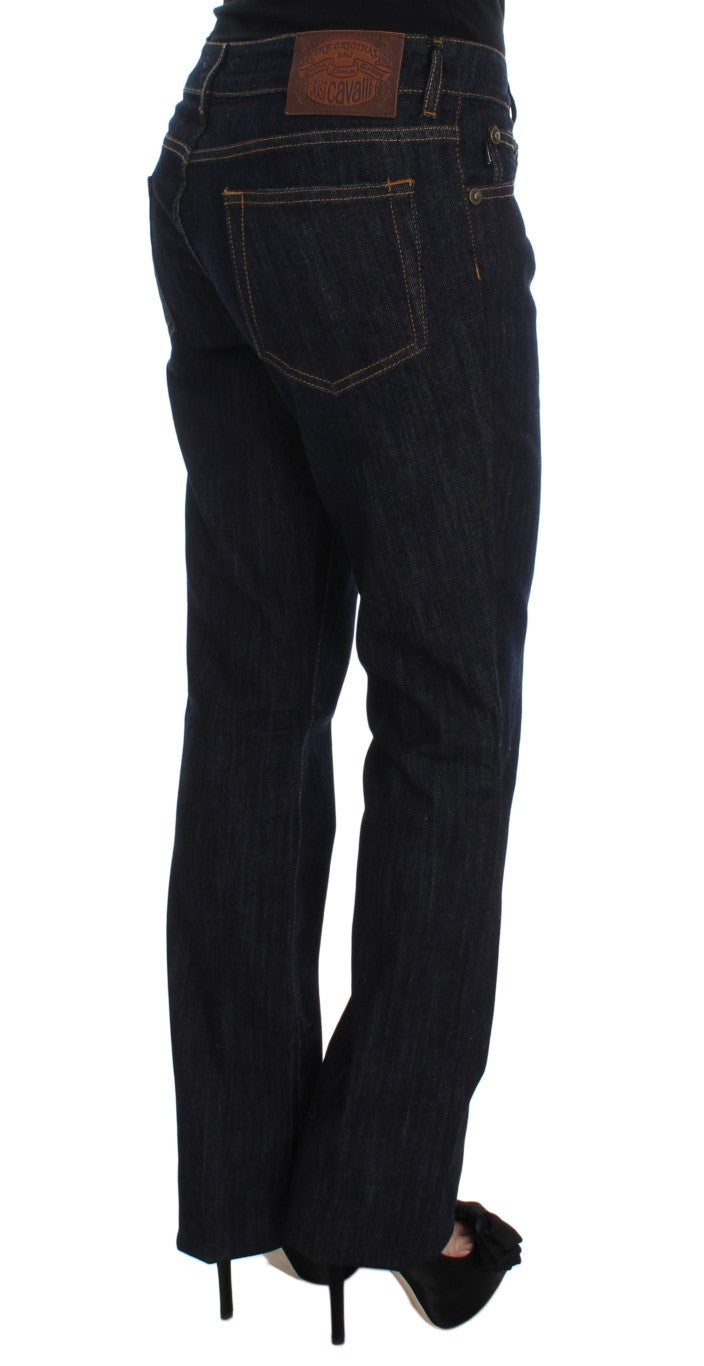 Jeans Cavalli en coton bleu, coupe droite et extensible.