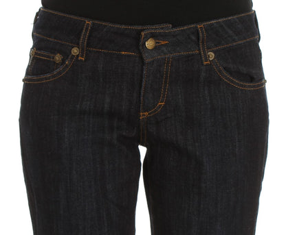 Jeans Cavalli en coton bleu, coupe droite et extensible.