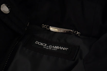 Manteau parka à capuche en nylon noir Dolce & Gabbana - veste d'hiver