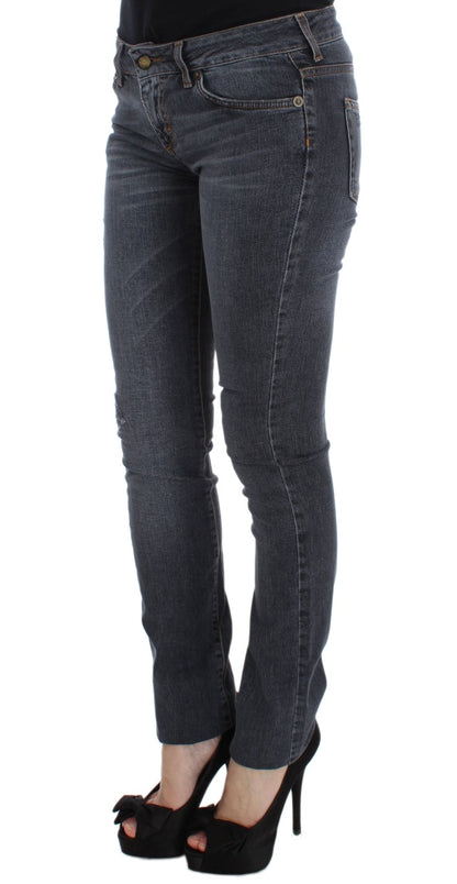 Jeans slim en coton mélangé, bleu lavé, Cavalli