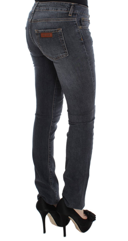 Jeans slim en coton mélangé, bleu lavé, Cavalli