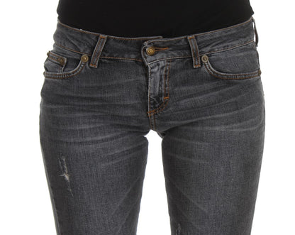 Jeans slim en coton mélangé, bleu lavé, Cavalli