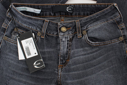 Jeans slim en coton mélangé, bleu lavé, Cavalli