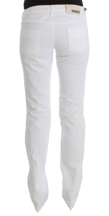 Costume National - Jean slim coupe bootcut en coton blanc