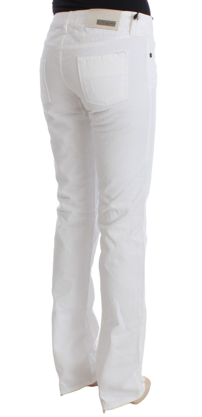 Costume National - Jean slim coupe bootcut en coton blanc