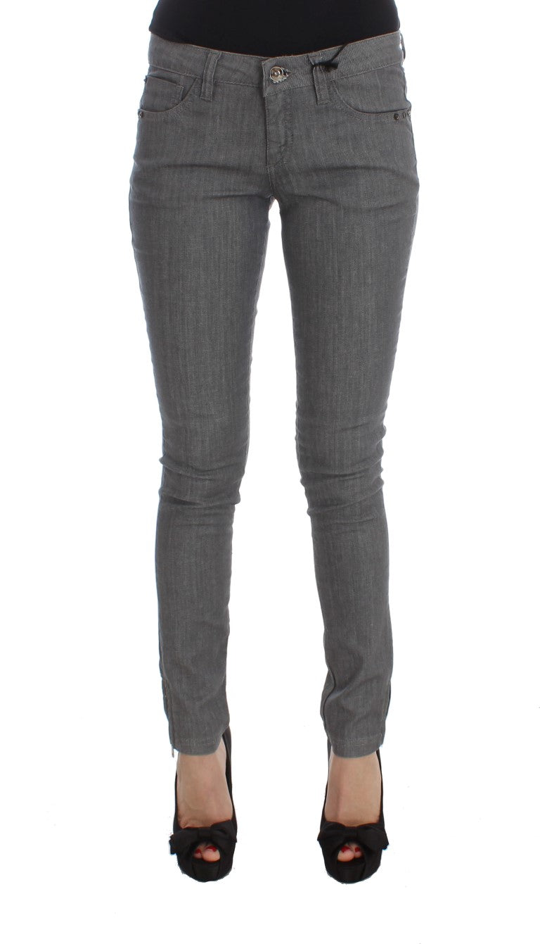 Costume National - Jeans slim en coton mélangé gris