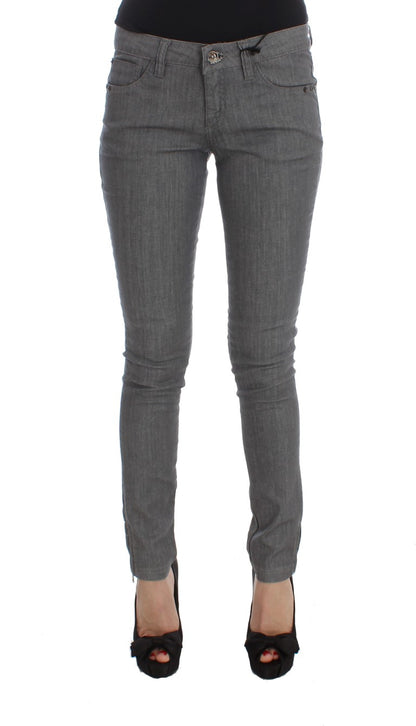 Costume National - Jeans slim en coton mélangé gris