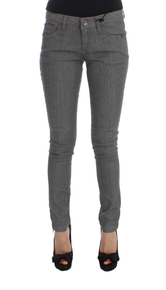Costume National - Jeans slim en coton mélangé gris