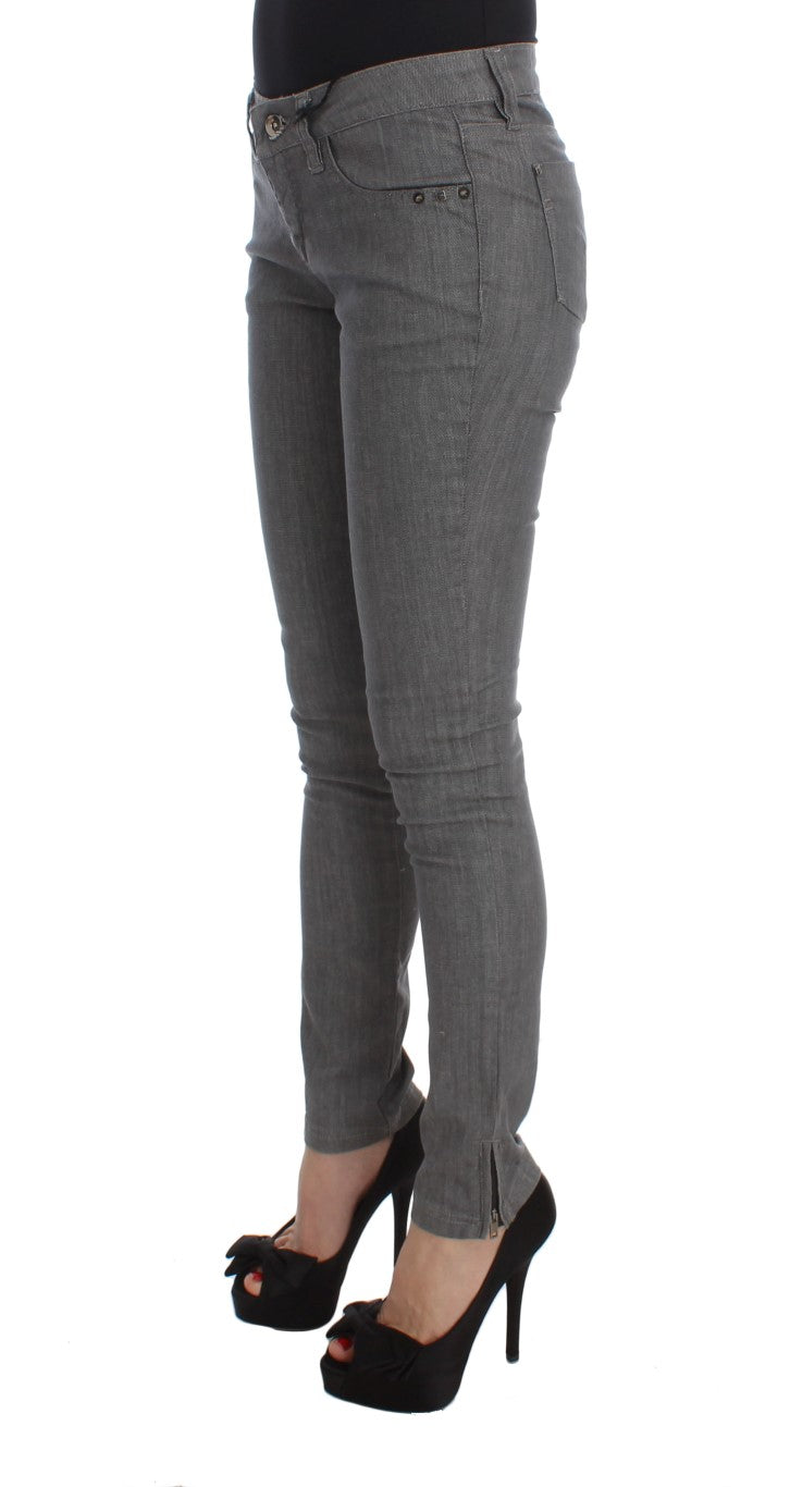 Costume National - Jeans slim en coton mélangé gris