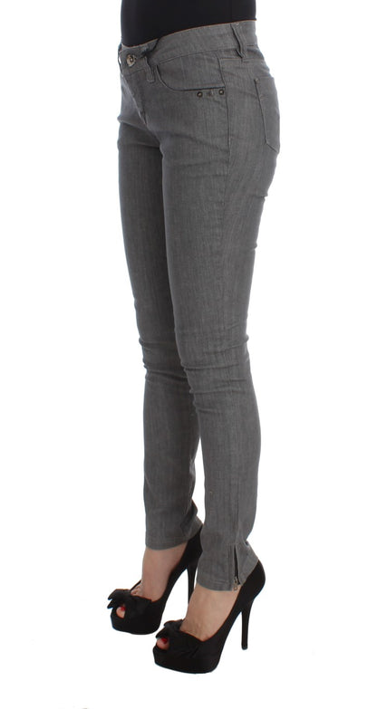 Costume National - Jeans slim en coton mélangé gris