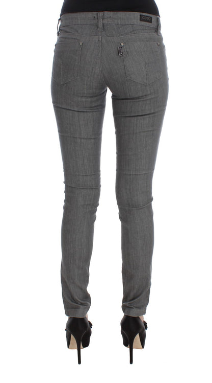 Costume National - Jeans slim en coton mélangé gris