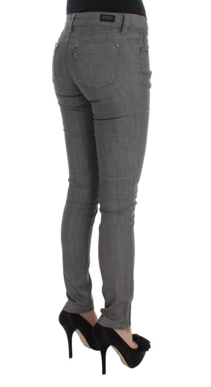 Costume National - Jeans slim en coton mélangé gris