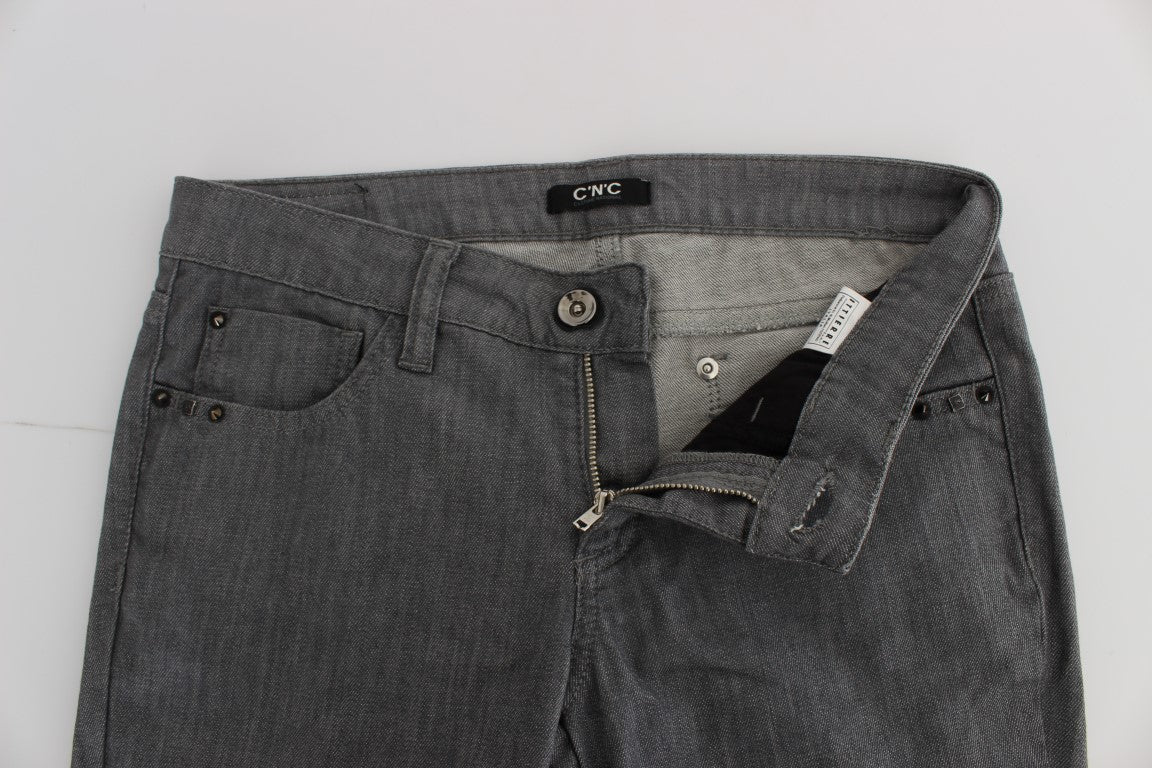 Costume National - Jeans slim en coton mélangé gris