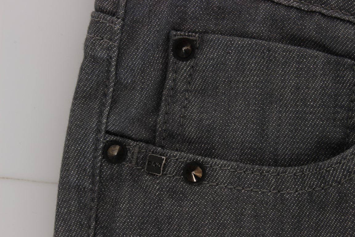 Costume National - Jeans slim en coton mélangé gris