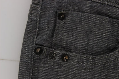 Costume National - Jeans slim en coton mélangé gris