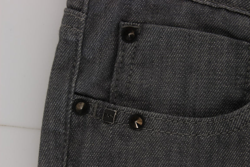 Costume National - Jeans slim en coton mélangé gris