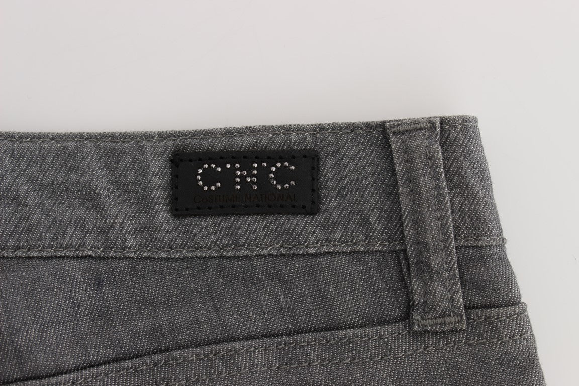 Costume National - Jeans slim en coton mélangé gris