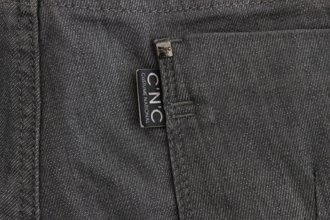 Costume National - Jeans slim en coton mélangé gris