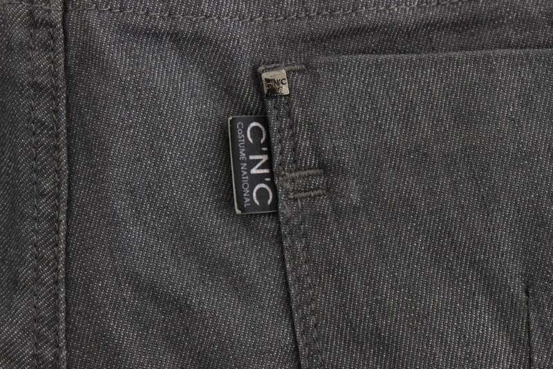 Costume National - Jeans slim en coton mélangé gris