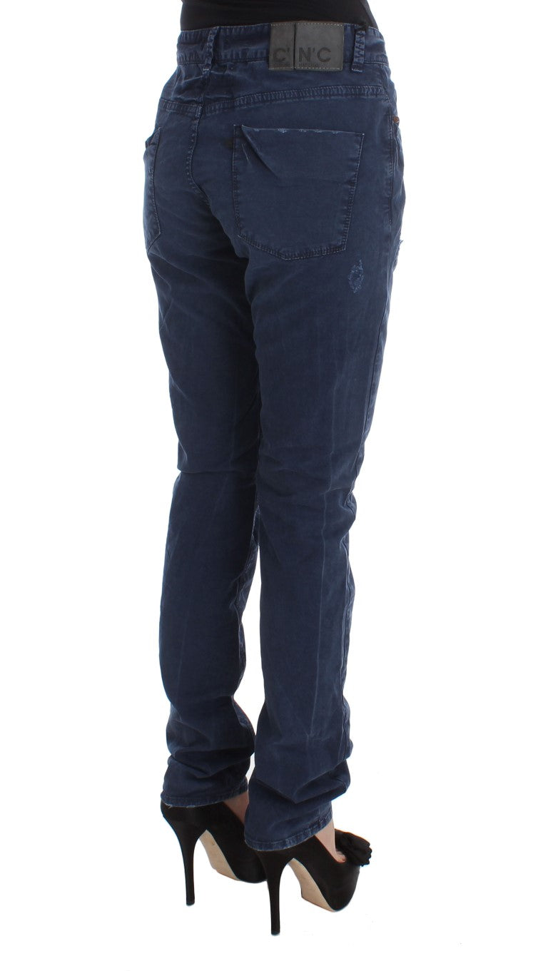 Costume National - Jeans en coton mélangé bleu