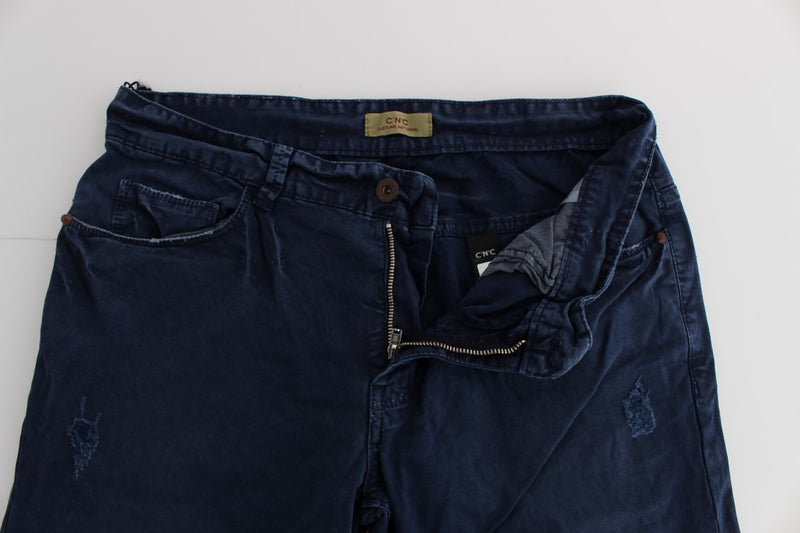 Costume National - Jeans en coton mélangé bleu