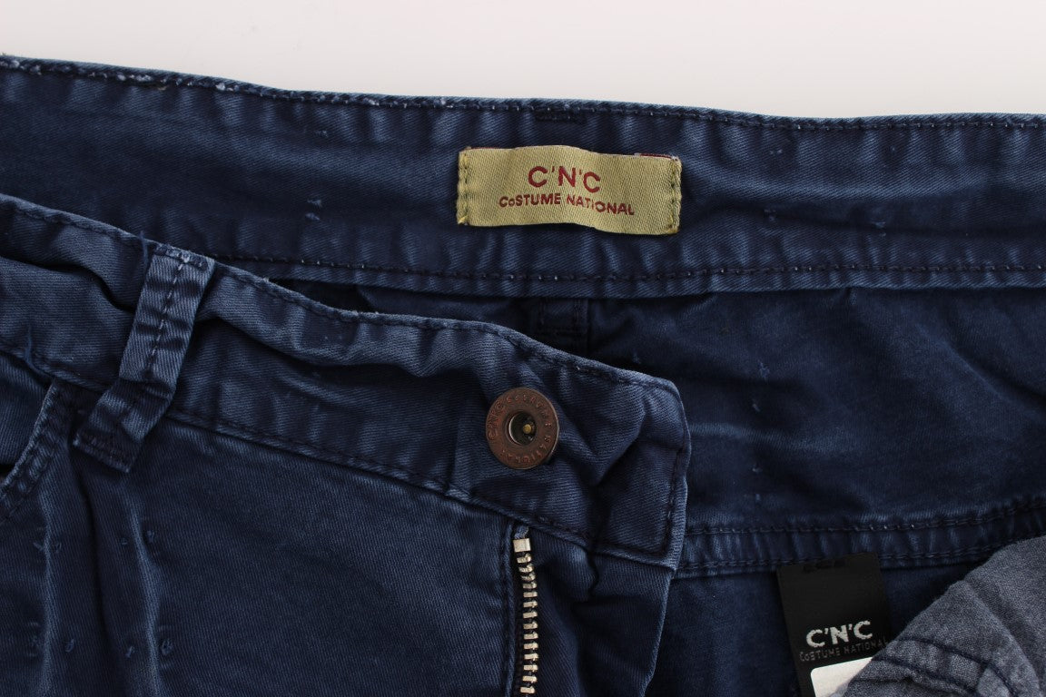 Costume National - Jeans en coton mélangé bleu