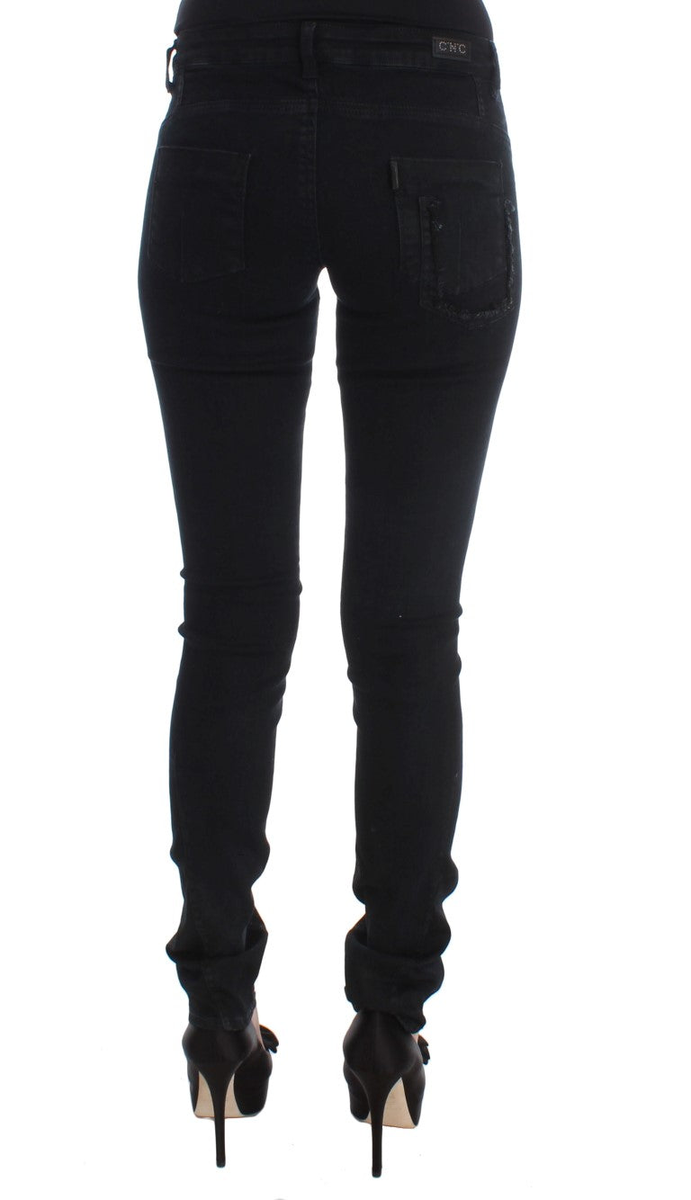Costume National - Jeans slim en coton noir